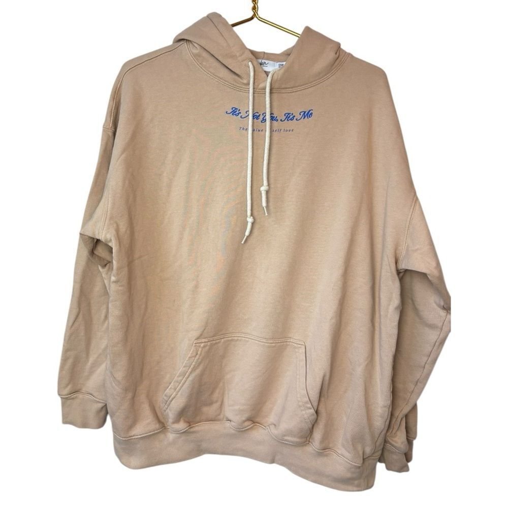 Mayfair Group It’s Not You It’s Me Sweatshirt Hoodie Embroidered Tan Pullover OS